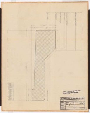 Reichsluftfahrtministerium, Berlin: Fenstertürschwelle V1 (6. OG): Detailschnitt 1:1