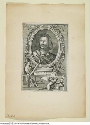 Künstlerportraits aus Giovanni Pietro Bellori, Le Vite De' Pittori, Scultori Ed Architetti Moderni (...). Rom 1728Porträt des François DuQuesnoy - Porträt Franciscus Du Quesnoy
