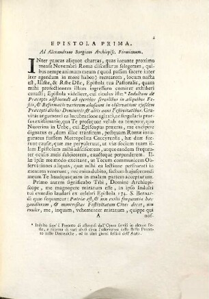 Ad Eminentiss. Et Reverendiss. Dominum Philippum Thomam Cardin. De Alsatia Archiepiscopum Mechliniennsem Belgiique Primatem Epistola : [Brixiae die VII. Februarii MDCCXLVIII.]