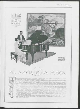 Al amor de la música : Scherzo, dibujo de Alejandro Sirio, imaginero de las infantinas