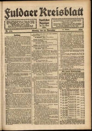 Ausgabe vom Montag, den 24. November 1919.