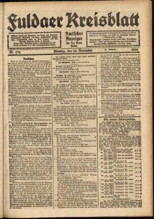 Ausgabe vom Montag, den 24. November 1919.