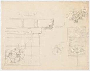 Thiersch, Friedrich von; München; Justizpalast - Deckenabwicklungen; Decke (Schnitte, Detail)