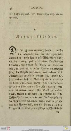 V. Vernunftlehre