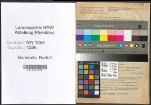Entnazifizierung Rudolf Samerski , geb. 25.10.1909 (Zollinspektor)