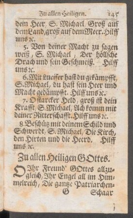 Zu allen Heiligen Gottes.