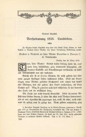 Drittes Kapitel. Verheiratung 1818. Landleben