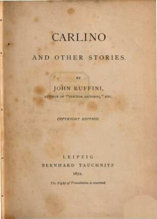 Carlino and other stories