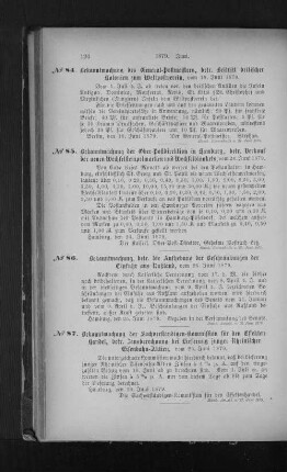 No. 85 Bekanntmachung der Ober-Postdirektion in Hamburg, betr. Verkauf der neuen Wechselstempelmarken und Wechselbankets
