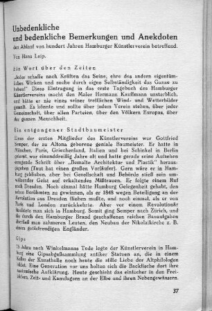 Unbedenkliche und bedenkliche Bemerkungen und Anekdoten
