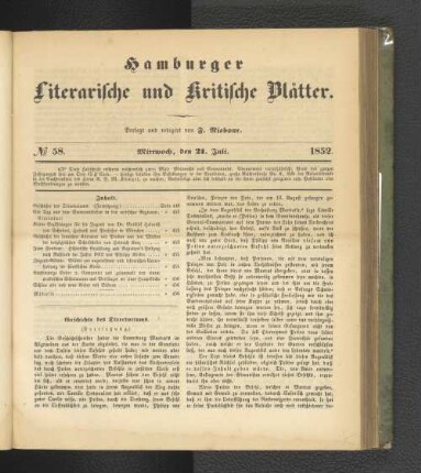 No. 58. 21. Juli 1852