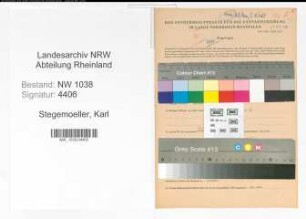 Entnazifizierung Karl Stegemoeller , geb. 19.08.1922 (Angestellter)