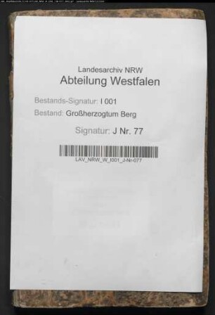 Tagebuch der Mairie Sendenhorst pro 1812