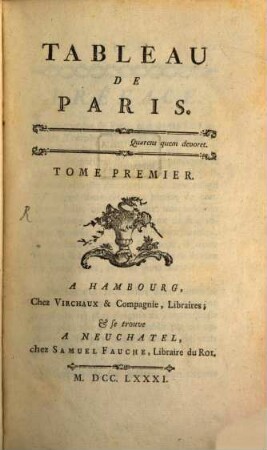 Tableau De Paris, 1