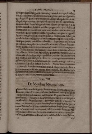 Cap. VII. De Moribus Melitensium