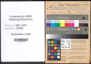 Entnazifizierung Edith Saatweber , geb. 07.08.1905 (Gewerbelehrerin)