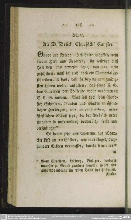 XLV. An D. Brück, Chursächs. Canzler