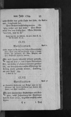 CLVI. Notification
