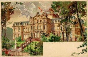 Postkartenalbum mit Motiven von Karlsruhe. "Erbgroßherzogliches Palais, Karlsruhe"