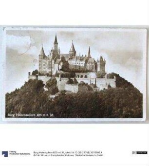 Burg Hohenzollern 855 m ü.M.