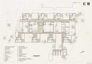 Deutsches Studentenwohnheim in der Cité Universitaire de Paris: Grundriss Erdgeschoss, 1:200