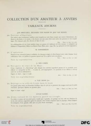 Tableaux anciens (Nr. 500-529)