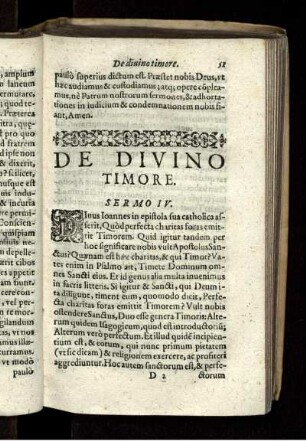De Divino Timore. Sermo IV.