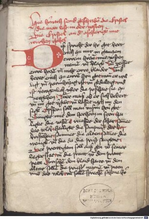 Lektionar für die Fastenzeit . Passion. Ps.-Augustinus. Silvester von Rebdorf [u.a.] - BSB Cgm 432