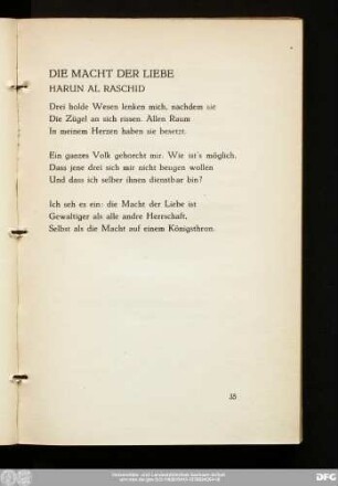 Die Macht Der Liebe Harun Al Raschid