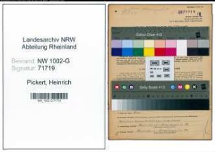 Entnazifizierung Heinrich Pickert, geb. 16.10.1895 (Autohaendler)
