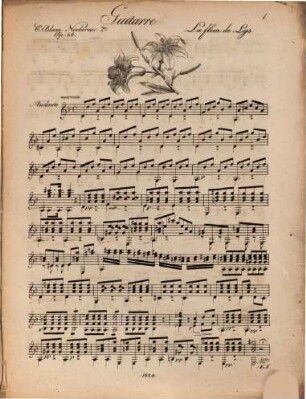 Le bouquet : trois nocturnes pour flûte, violon et guitarre ; oeuvre 64. 2, La fleur de lys