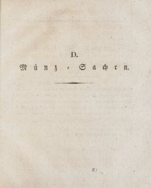 D. Münz-Sachen