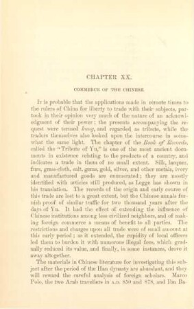Chapter XX. Commerce of the Chinese