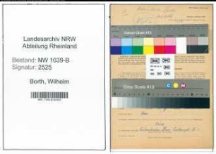 Entnazifizierung Wilhelm Borth , geb. 10.05.1901 (Angestellter)