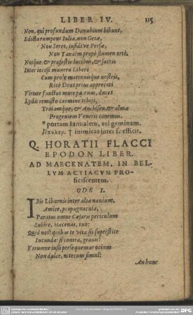 Q. Horatii Flacci Epodon Liber