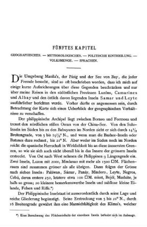 Fünftes Kapitel Geographisches. - Meteorologisches. - Politische Eintheilung. - Volksmenge. - Sprachen.