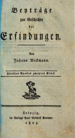 Beyträge zur Geschichte der Erfindungen, 5,2