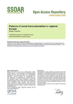 Patterns of social transnationalism in regional Europe