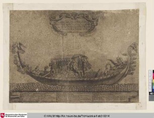 Disegno della Prima Barca nell'ingresso dell'Ambassadore Conte Francesco della Torre alla Serenissima Republica di Venezia il di. 19. Febraio: 1679 [Die erste Gondel des Einzugs des Kaiserlichen Botschafters Francesco della Torre in Venedig]