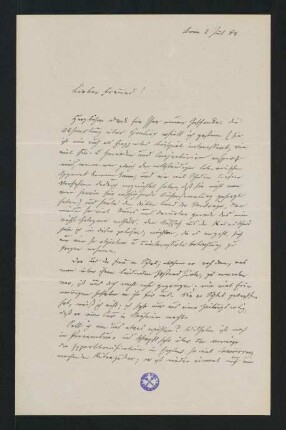 Brief vom 2. Juli 1884