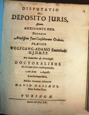 Disp. de depositio