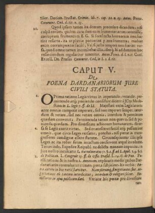 Caput V. De Poena Dardanariorum Iure Civili Statuta.