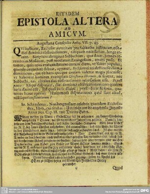 Eiusdem Epistola Altera Ad Amicum