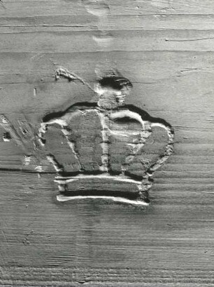 Brandstempel (Krone) der sächsischen Sekundogenitur
