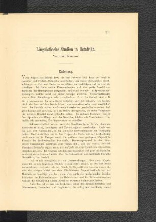 Linguistische Studien in Ostafrika.