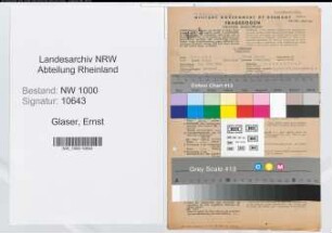 Entnazifizierung Ernst Glaser, geb. 29.07.1900 (Kaufmann)
