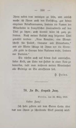 78. An Dr. Leopold Zunz