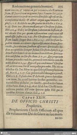 Caput XXIV. De Officio Christi Prophetico