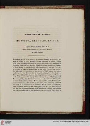A biographical memoir of Sir Joshua Reynolds, Knight