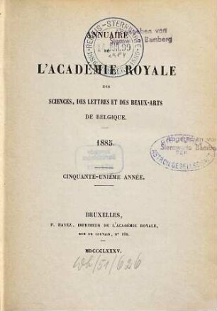 Annuaire. 51. 1885